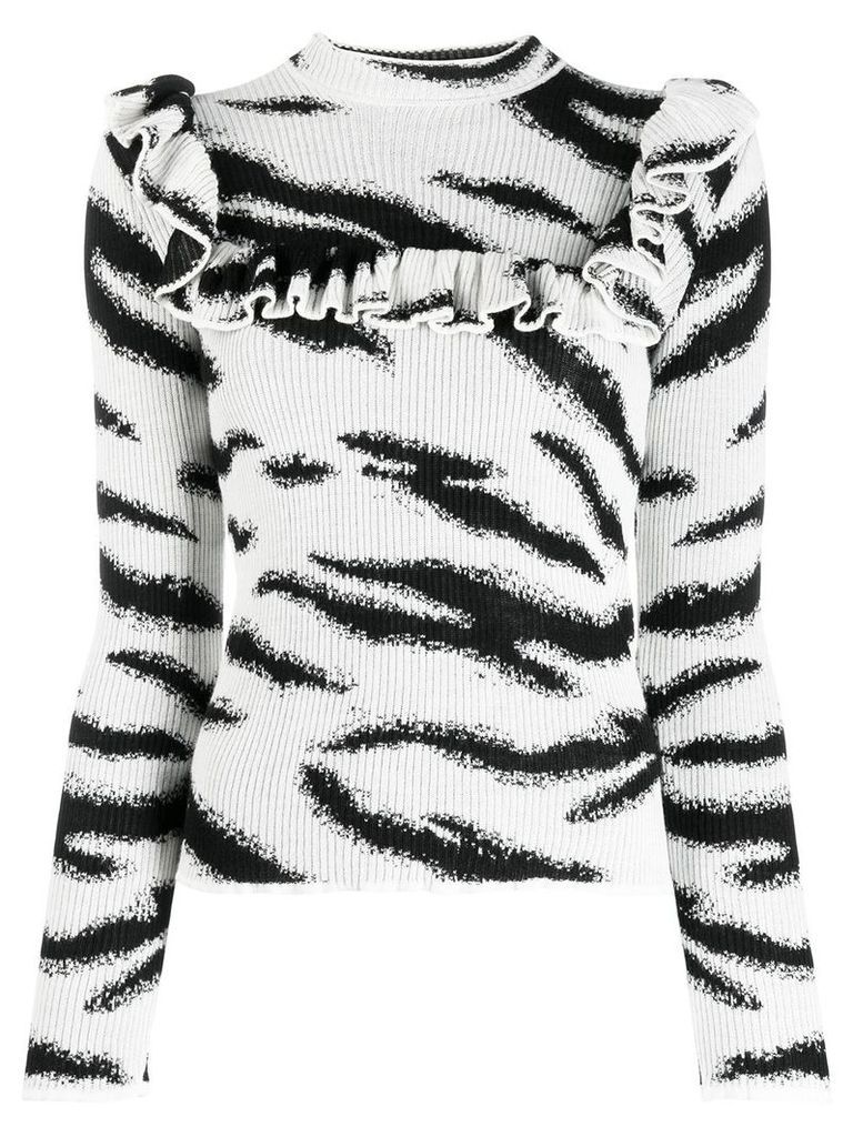 Philosophy Di Lorenzo Serafini tiger stripe sweater - White