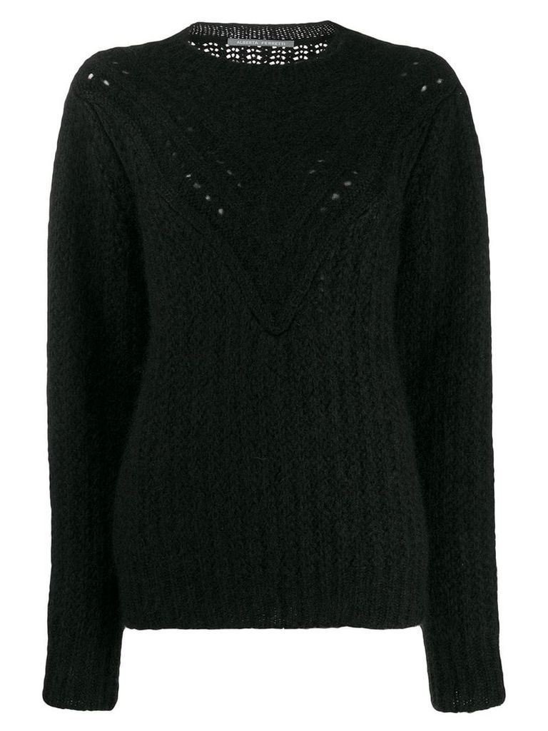Alberta Ferretti textured-knit jumper - Black