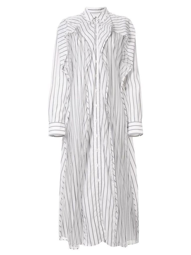 Y/Project striped shirt dress - White