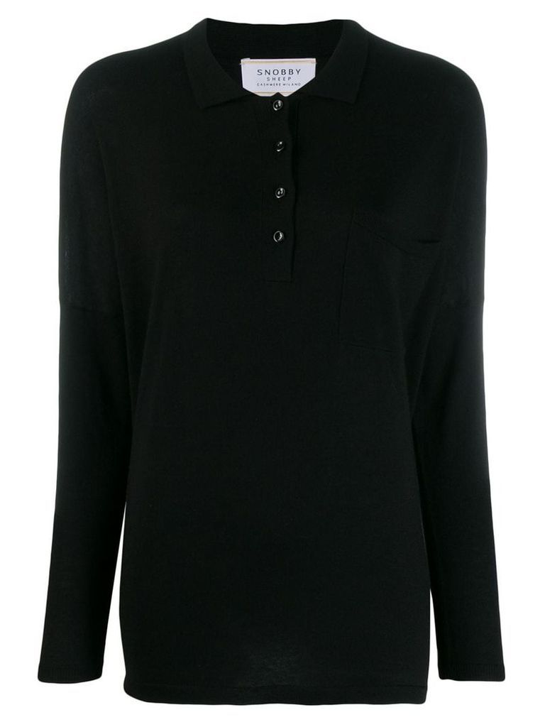 Snobby Sheep knitted polo shirt - Black
