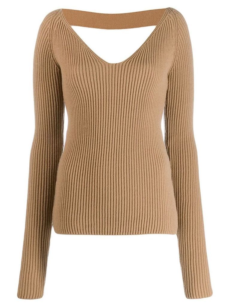 Nº21 open back knitted sweater - NEUTRALS