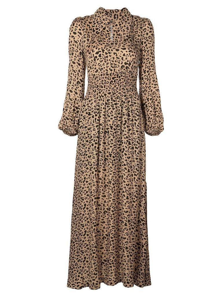 Baum Und Pferdgarten leopard print flared dress - Brown