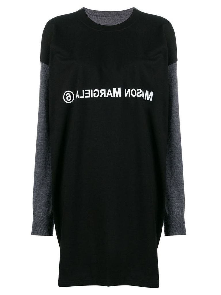 Mm6 Maison Margiela T-shirt layered knitted dress - Black