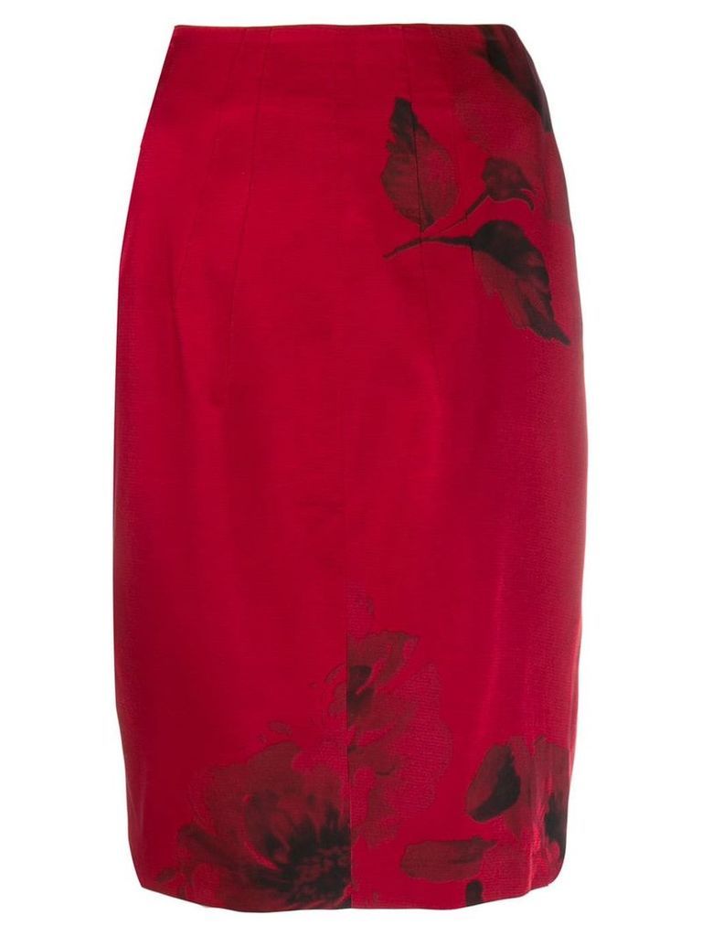 Nº21 floral print pencil skirt - Red