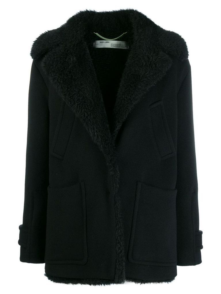 Off-White woman embroidered peacoat - Black