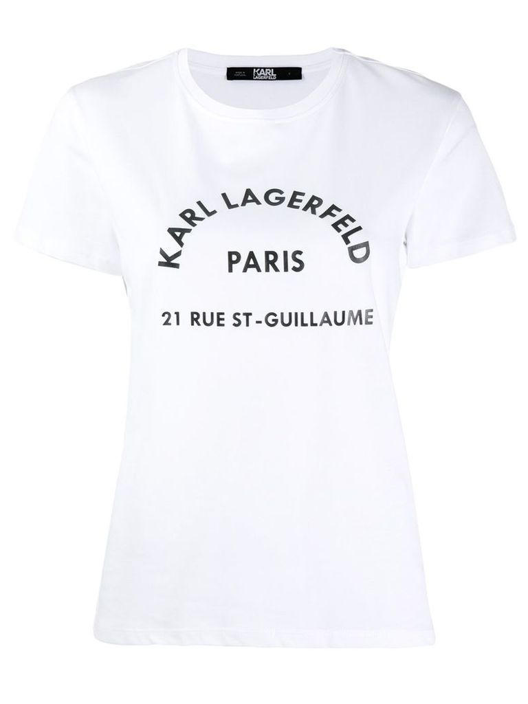 Karl Lagerfeld address logo T-shirt - White