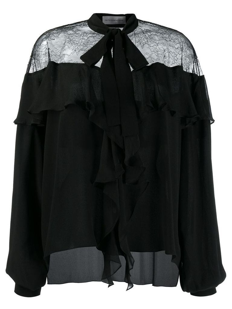 Faith Connexion lace-panelled blouse - Black