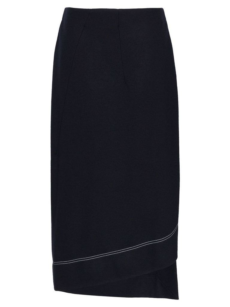 Jil Sander asymmetric midi wool skirt - Blue