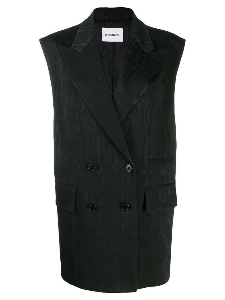 Brognano long double-breasted waistcoat - Black
