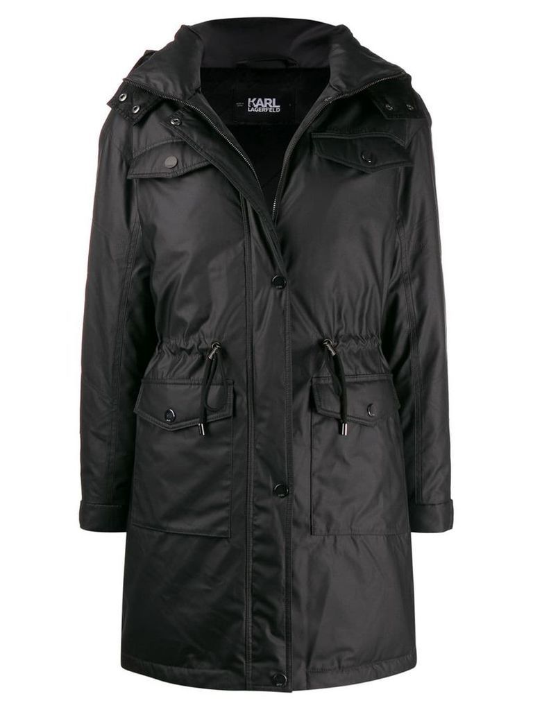 Karl Lagerfeld Technical hooded coat - Black