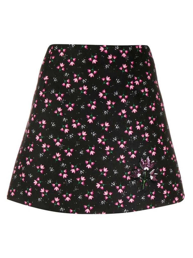 be blumarine floral a-line skirt - Black