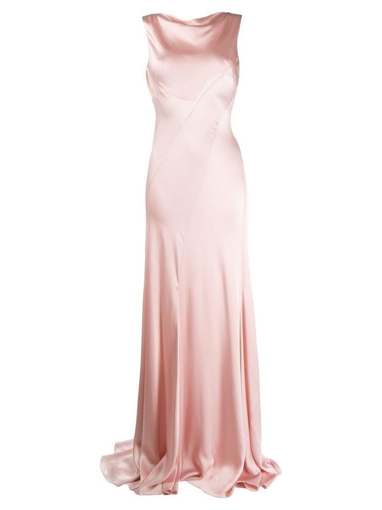 Alberta Ferretti draped long dress - Pink