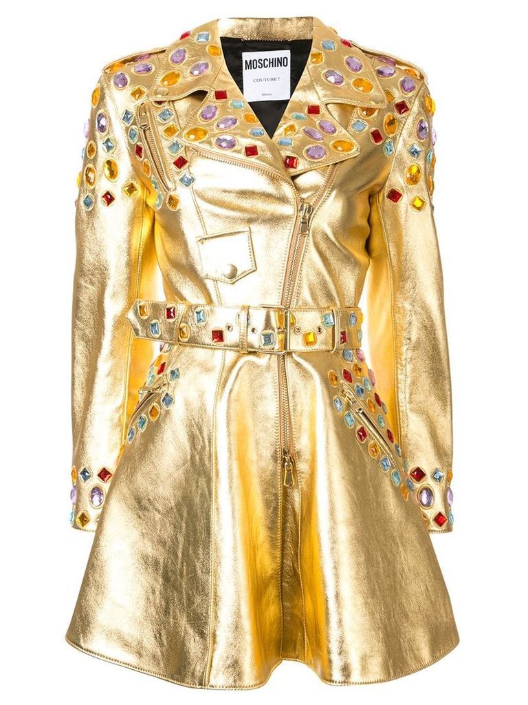 Moschino crystal-embellished metallic dress - Gold