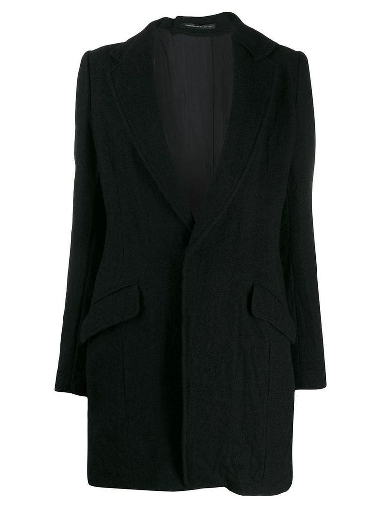 Y's fitted single-breasted coat - Black