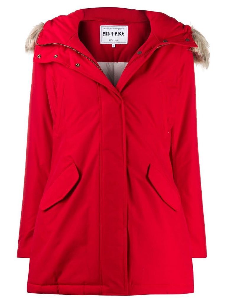 Woolrich zipped waterproof raincoat - Red