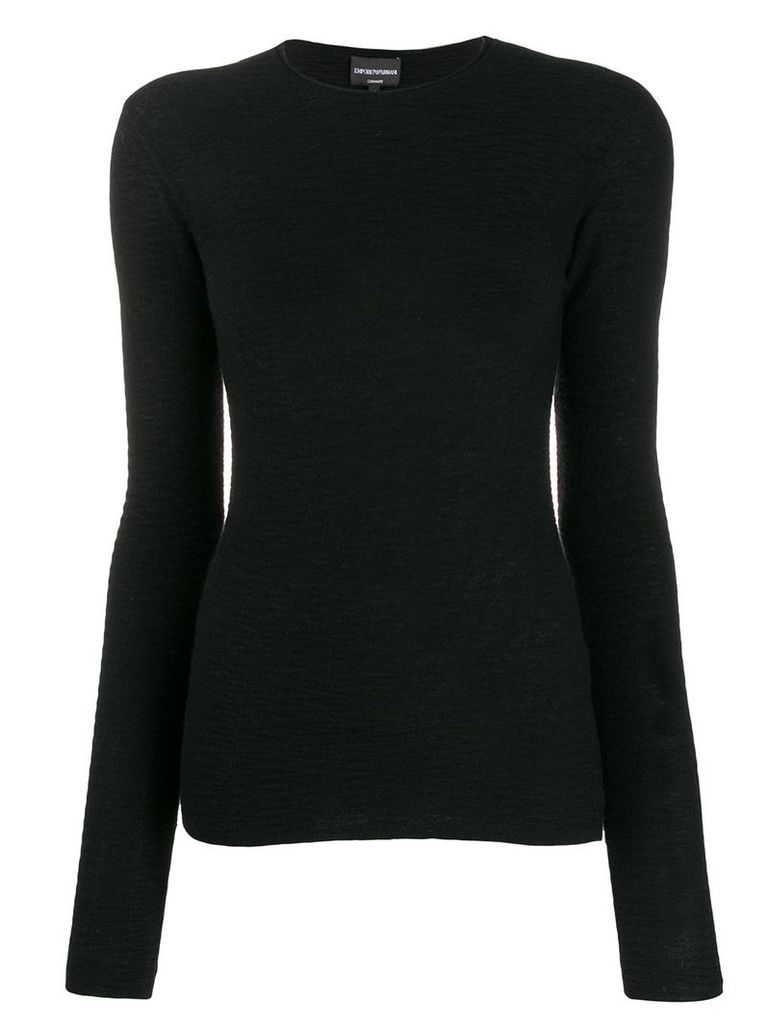 Emporio Armani long-sleeve fitted top - Black