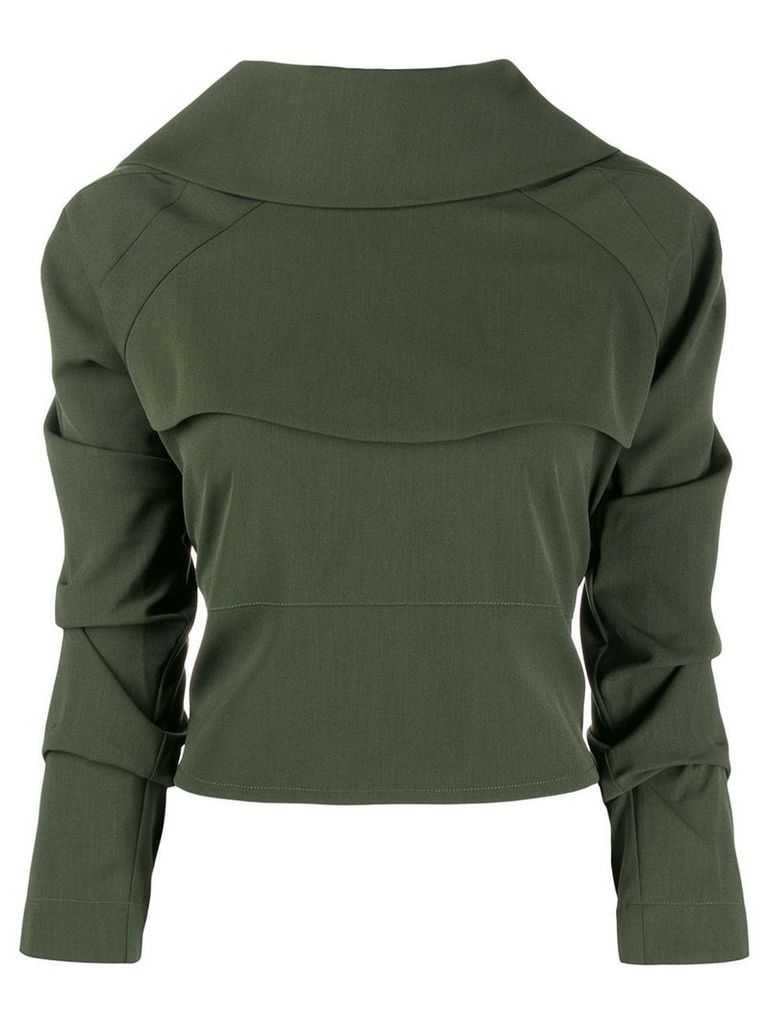 A.W.A.K.E. Mode ruched sleeve top - Green