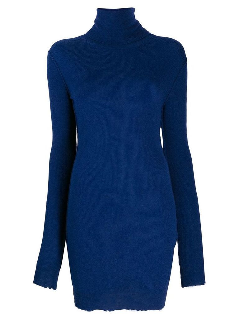Unravel Project knitted roll neck dress - Blue