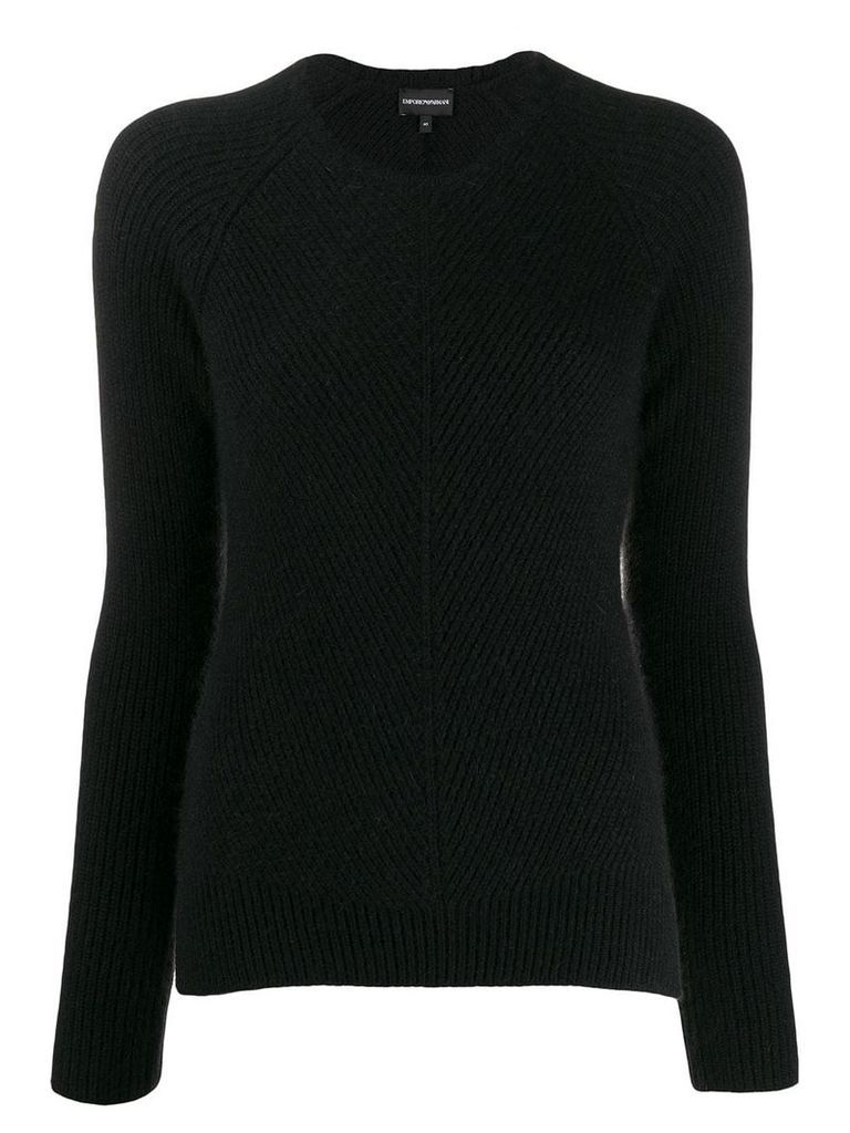 Emporio Armani long-sleeve fitted sweater - Black