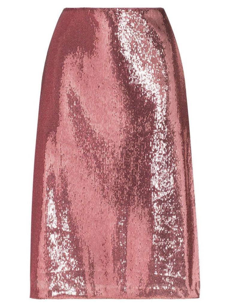 HVN Wiona sequin-embellished skirt - PINK