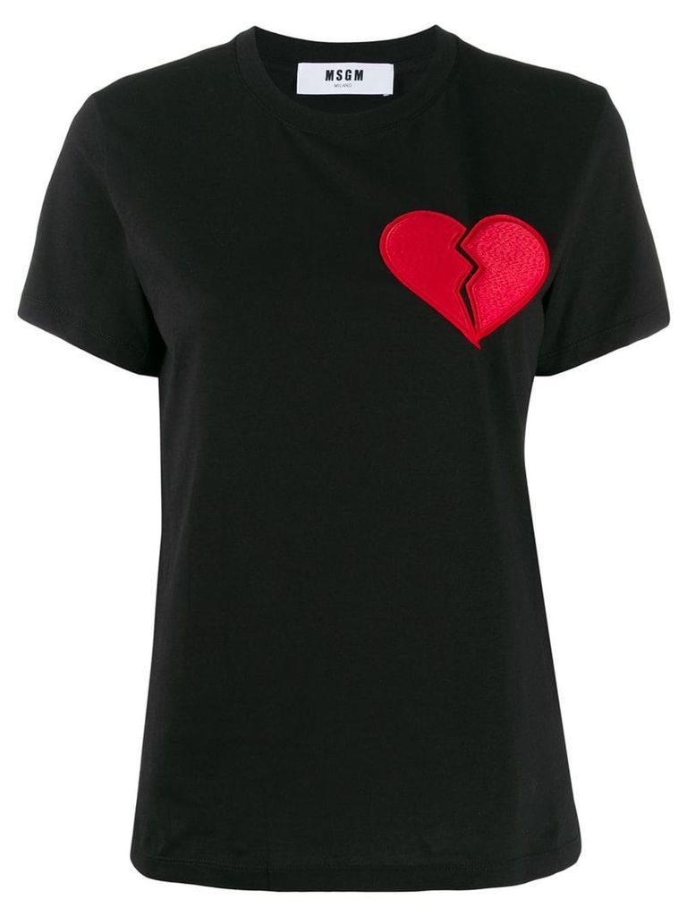 MSGM heart break motif T-shirt - Black