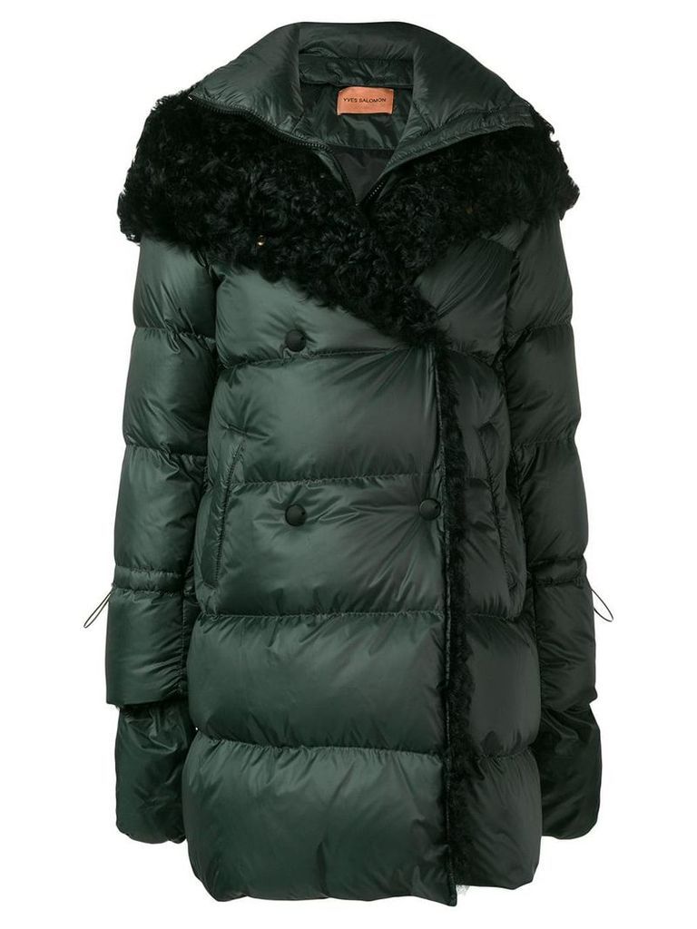Yves Salomon double-breasted padded coat - Green