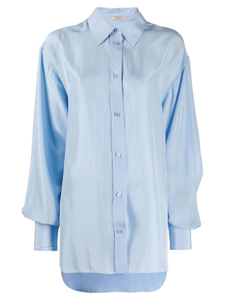 Nina Ricci oversized pointed collar shirt - Blue
