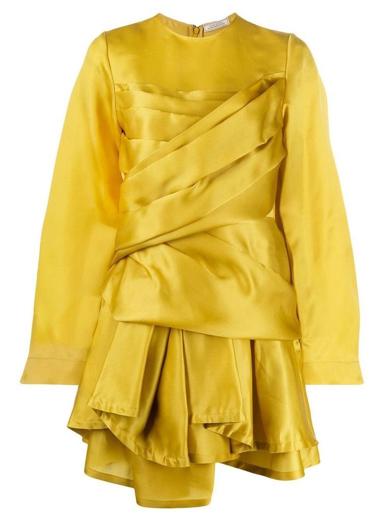 Nina Ricci draped asymmetric hem dress - Yellow
