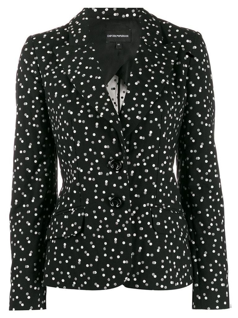 Emporio Armani long sleeve printed blazer - Black