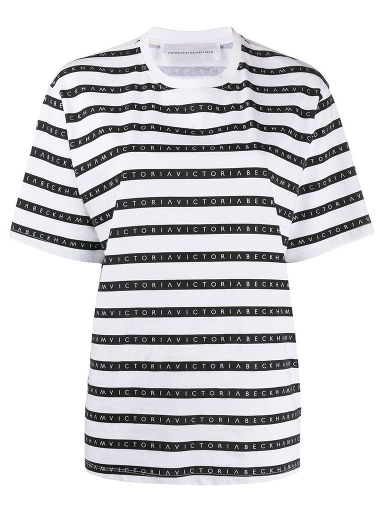 Victoria Victoria Beckham logo stripe T-shirt - Black