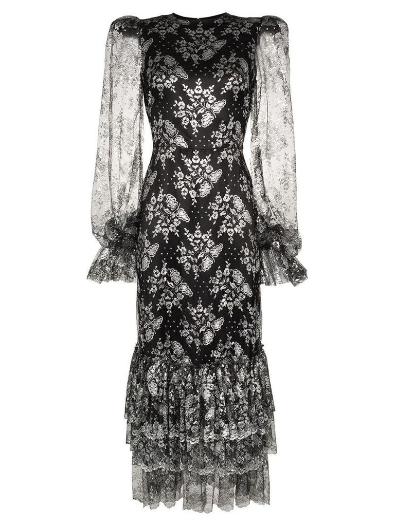 The Vampire's Wife Night Bird lace-embroidered midi dress - Black