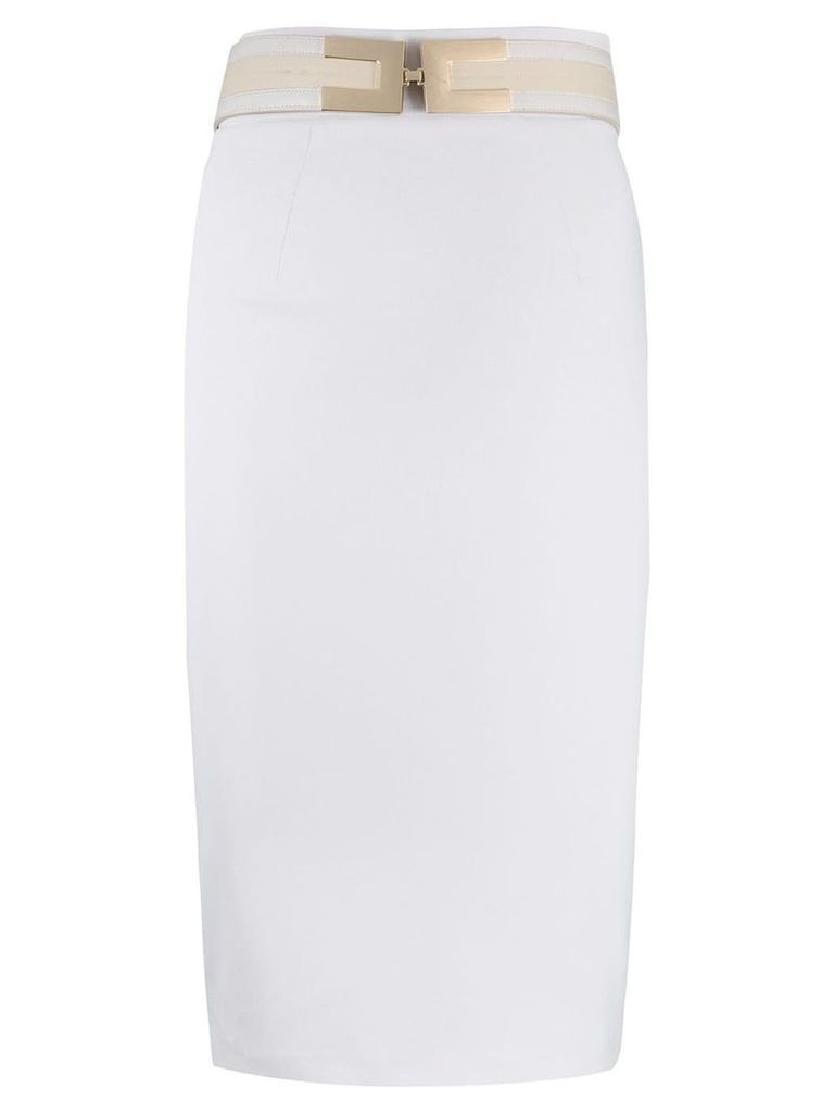 Elisabetta Franchi belted pencil skirt - White