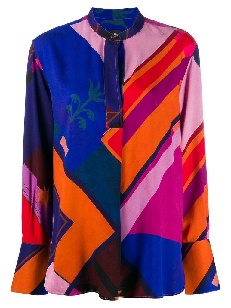PS Paul Smith geometric print blouse - NEUTRALS