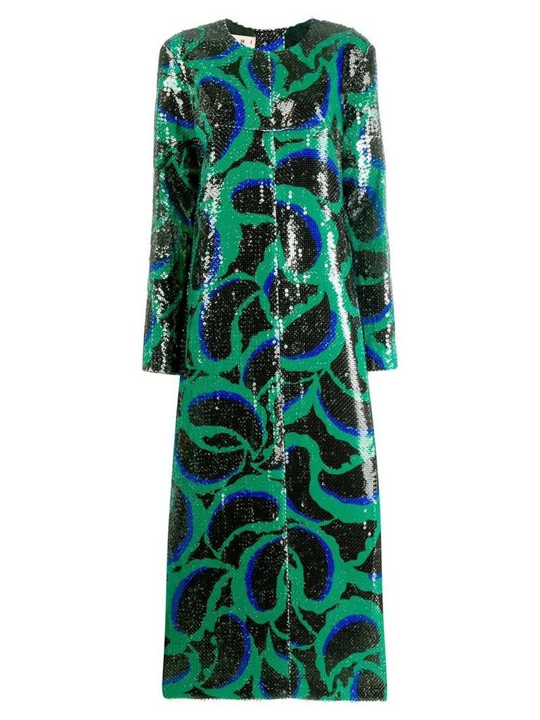 Marni sequined cornucopia pattern dress - Green