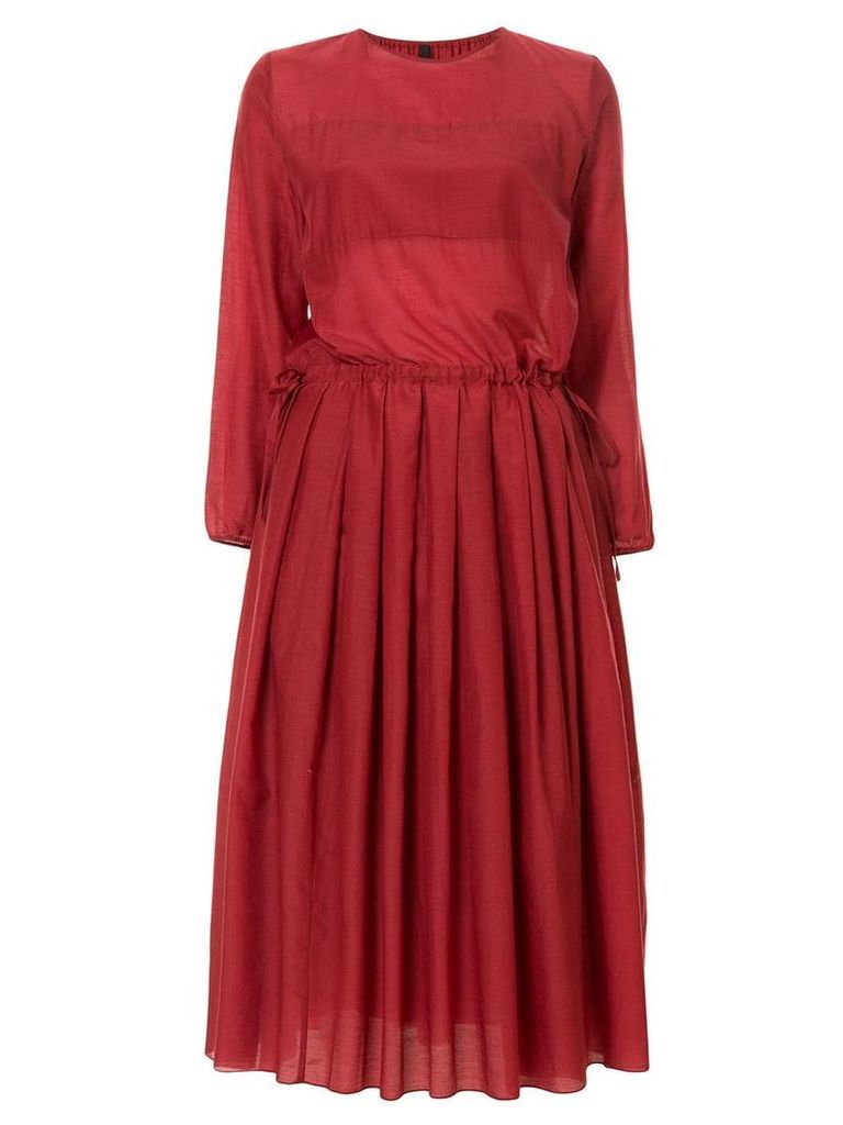 Sara Lanzi pleated detail dress - Red
