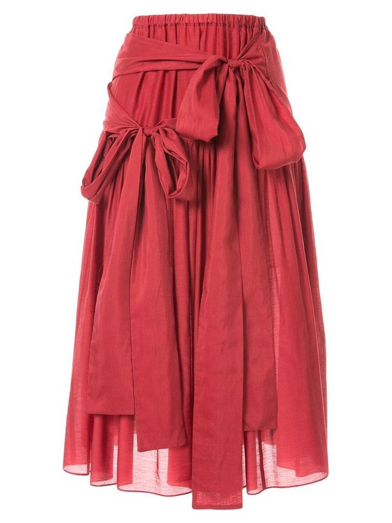Sara Lanzi tie-fastening high-waist skirt - Red