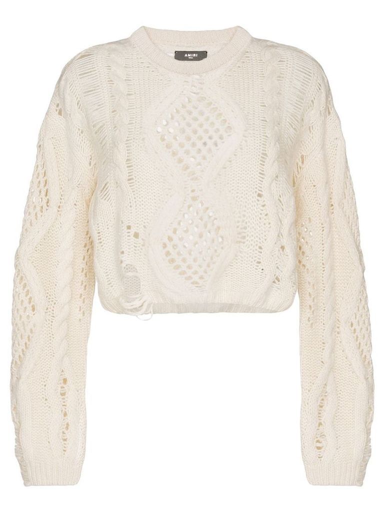 AMIRI open-knit cropped jumper - White