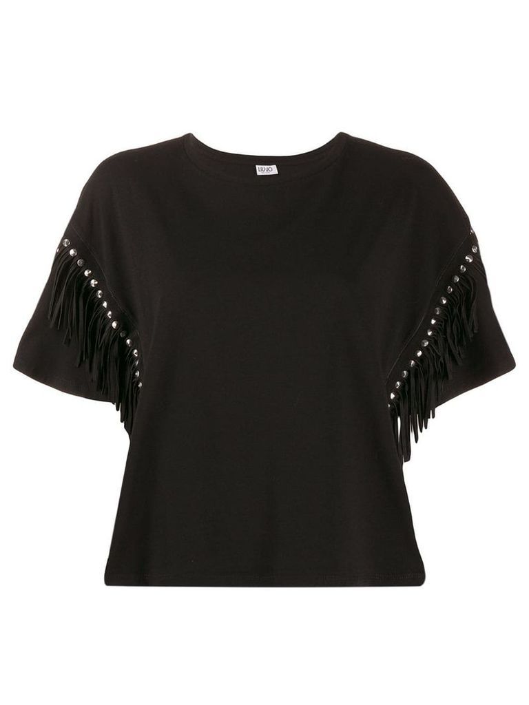 LIU JO fringed T-shirt - Black