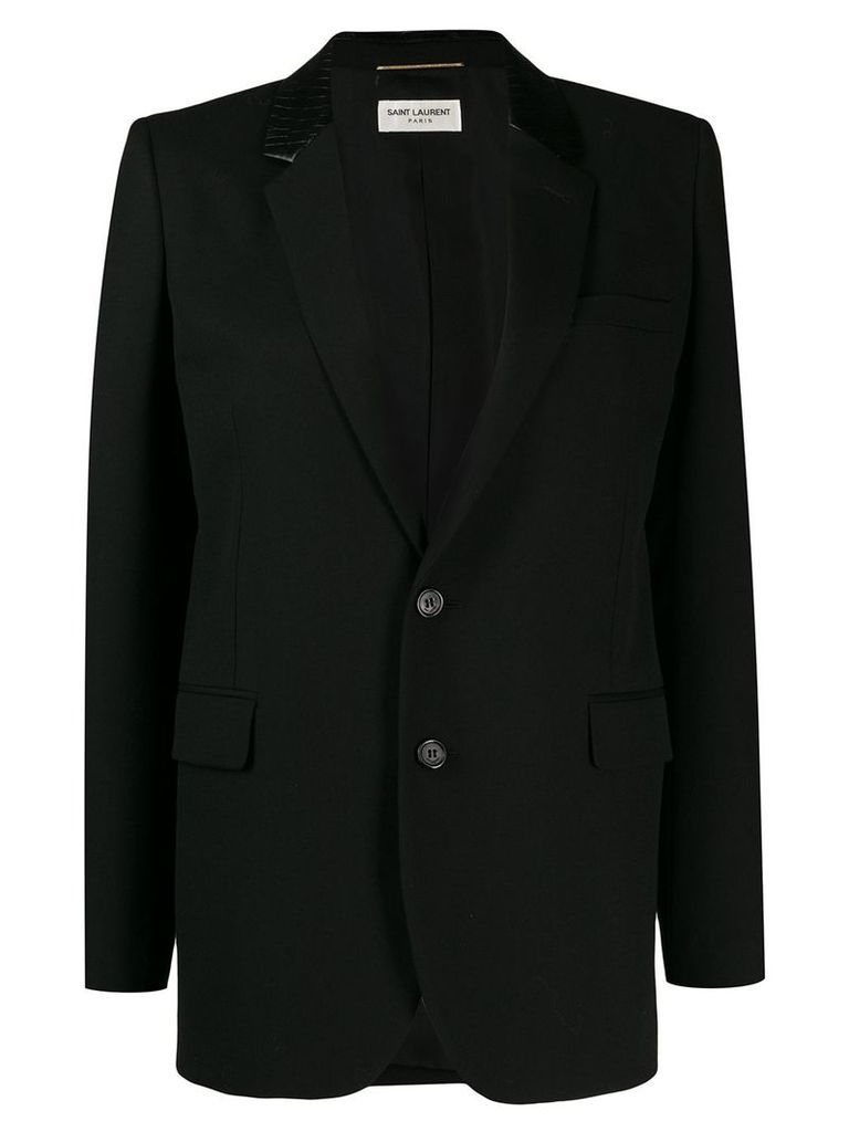 Saint Laurent contrasting lapel blazer - Black