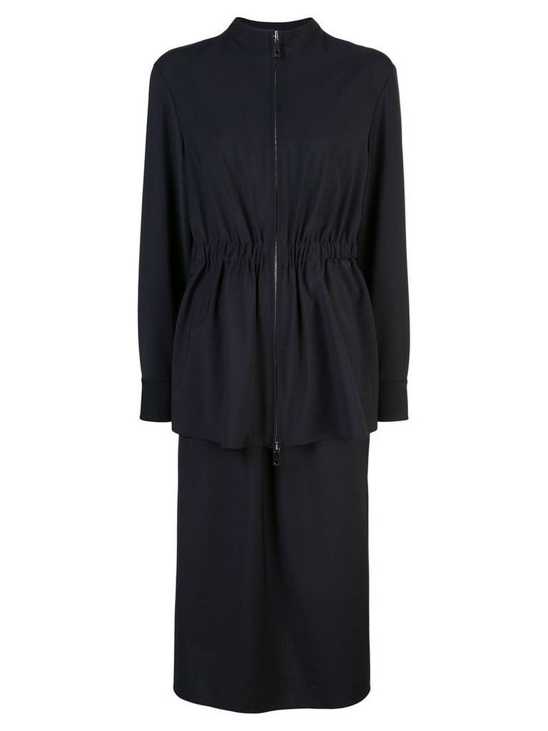 Tibi plain weave double layer dress - Black