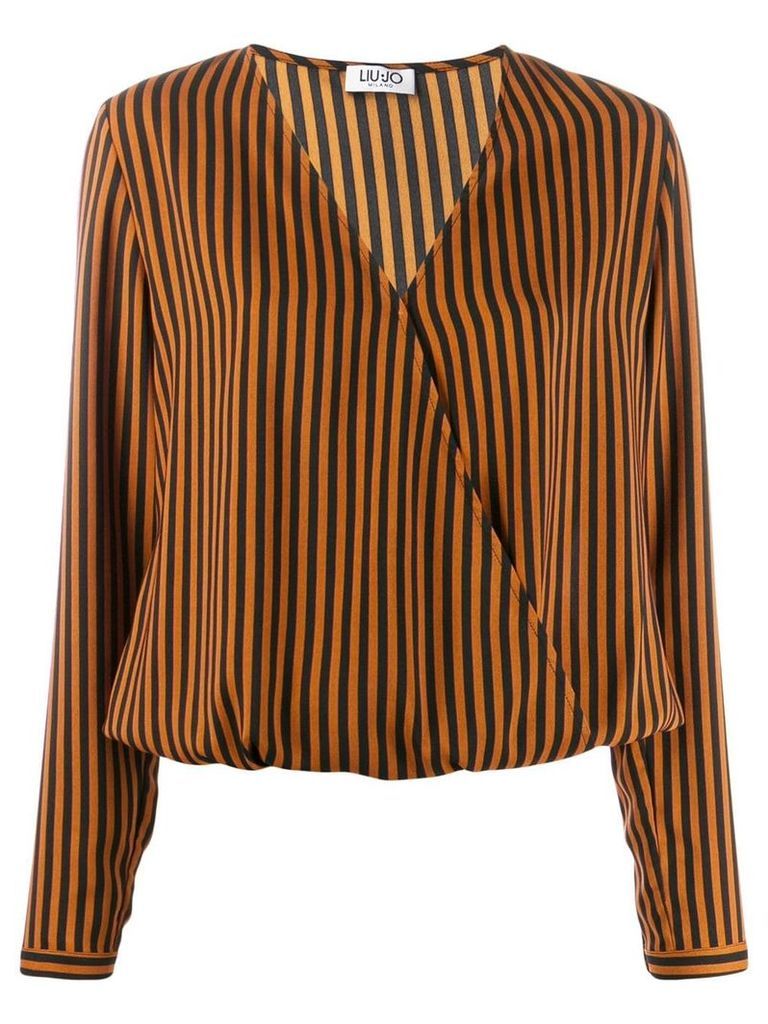 LIU JO Crock striped blouse - ORANGE