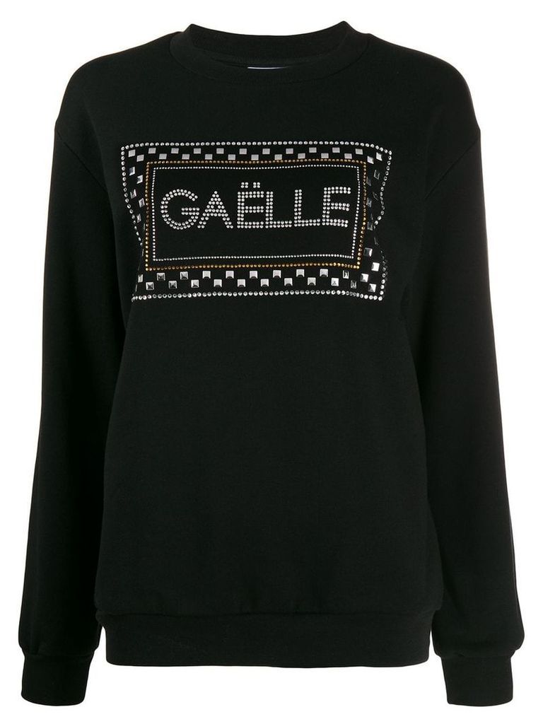Gaelle Bonheur embellished logo jumper - Black