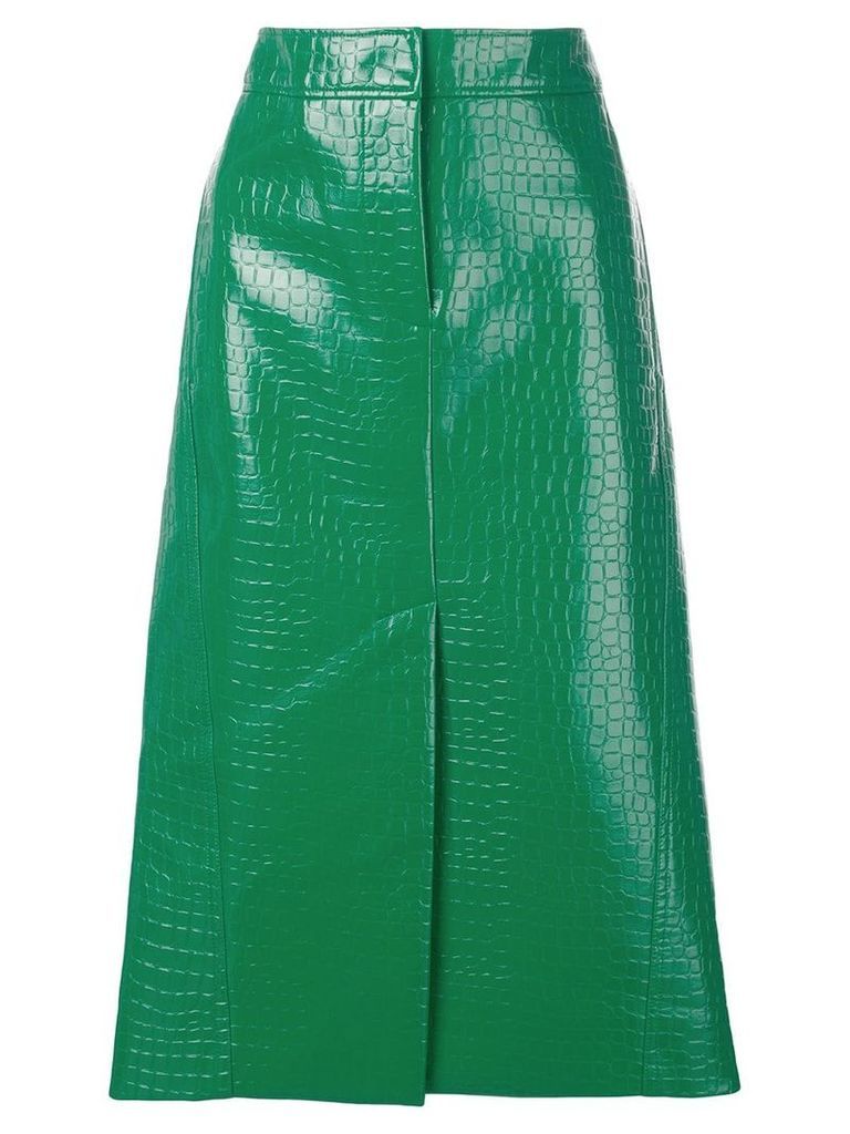 Tibi crocodile embossed skirt - Green