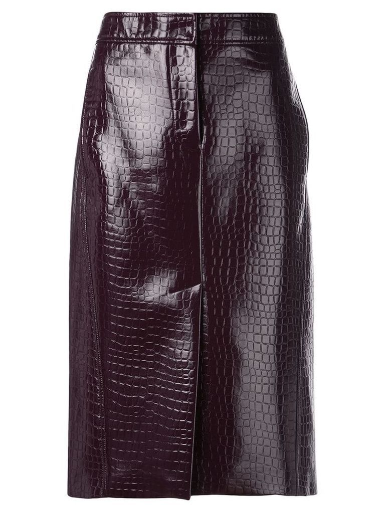 Tibi crocodile embossed skirt - Black