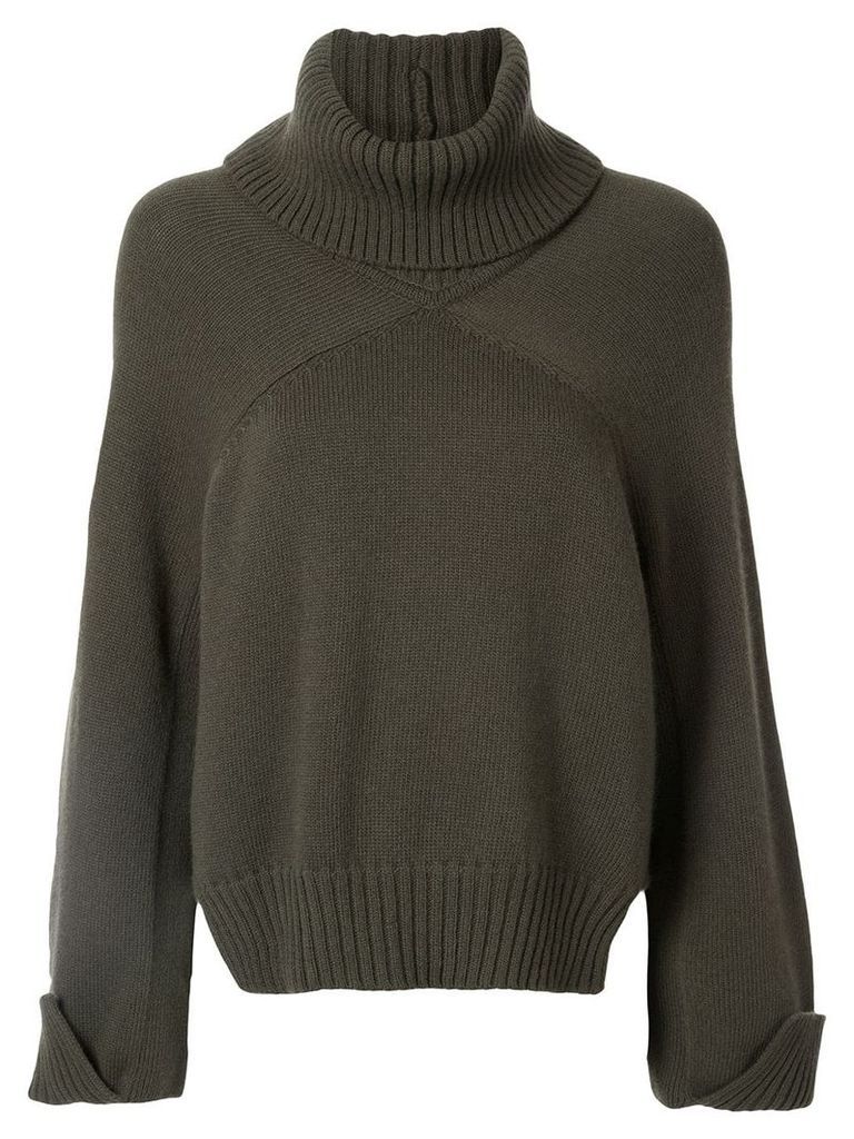 Rosetta Getty cropped panelled jumper - Green