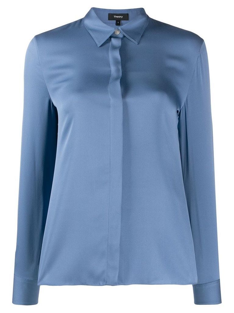 Theory long sleeved fitted shirt - Blue