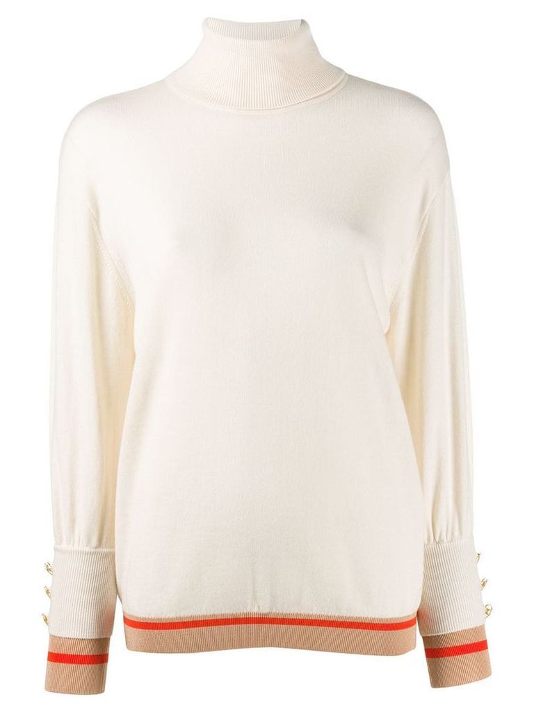 Elisabetta Franchi contrast trim sweater - White