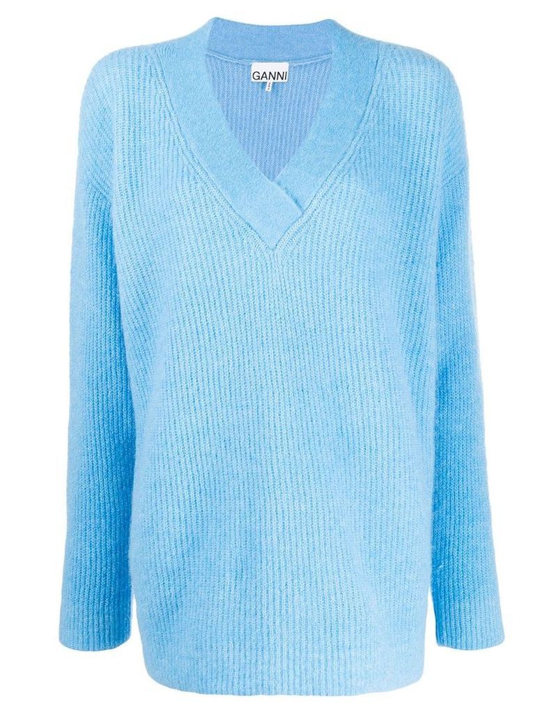 GANNI oversized knitted jumper - Blue