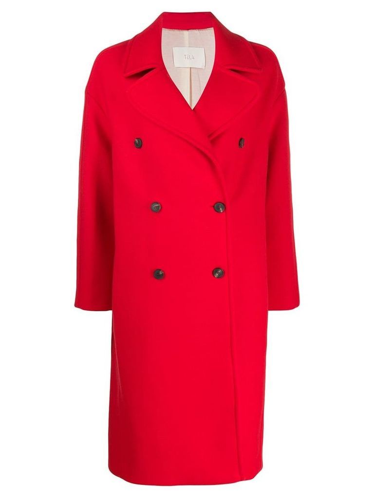 Tela double breasted coat - Red