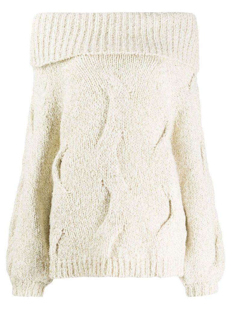 Snobby Sheep loose-fit off-the-shoulder jumper - NEUTRALS